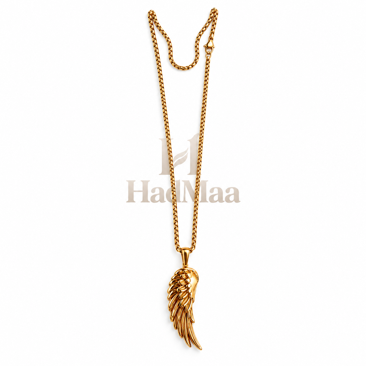Angel Wing Pendant Necklace – Stainless Steel | Gold & Silver