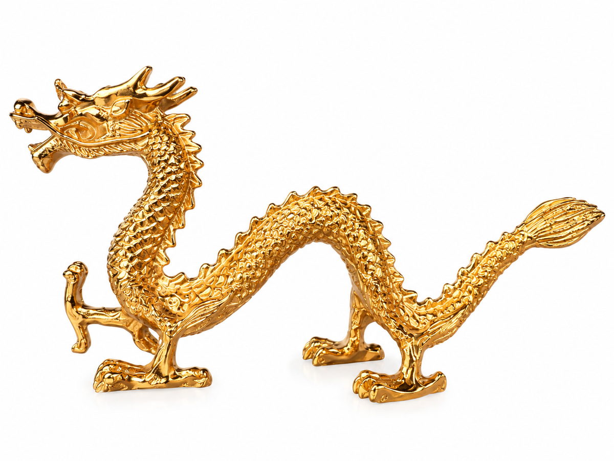 Chinese Dragon Decorative Figurine – Gold Finish & Silver Finish