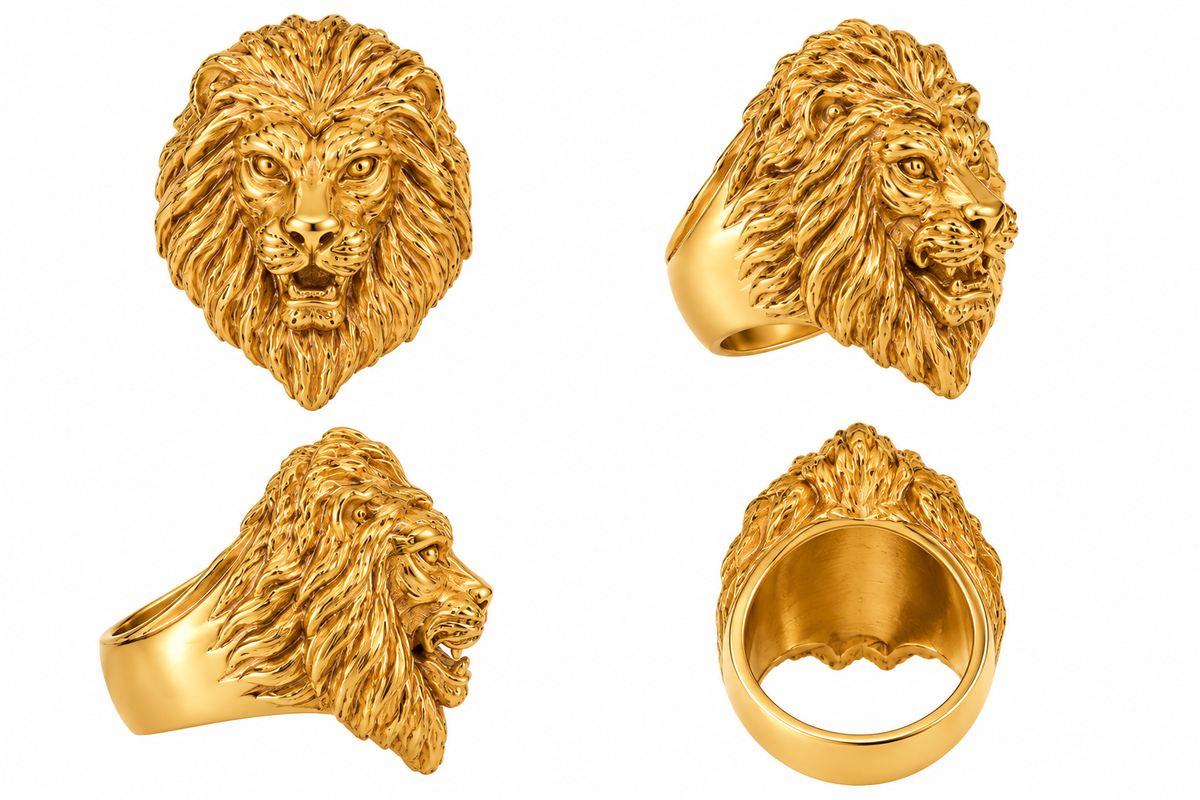 Lion Head Stainless Steel Ring – Bold Men’s Statement Ring