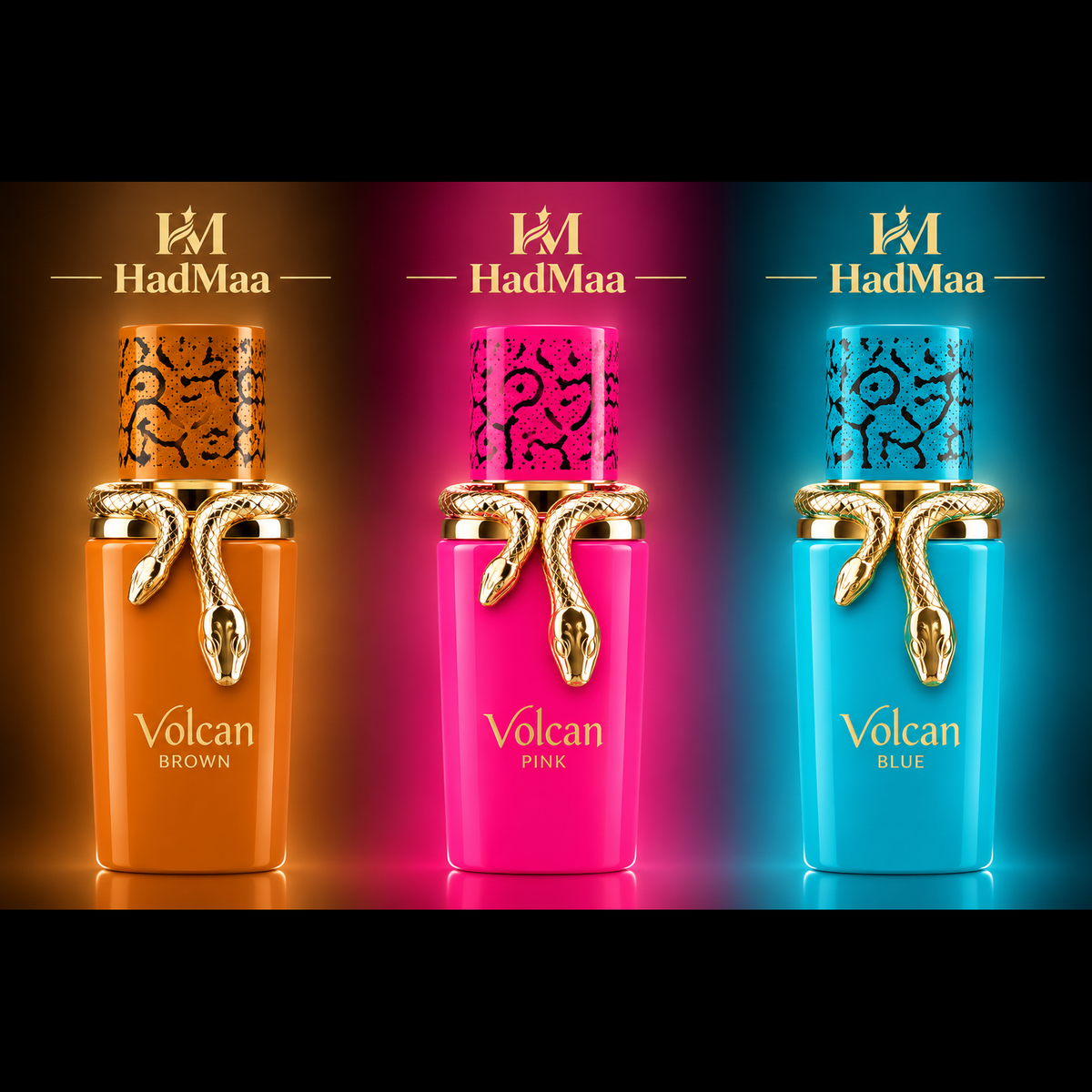 Volcan Eau de Parfum – Luxury Long-Lasting Fragrance | Brown, Pink & Blue